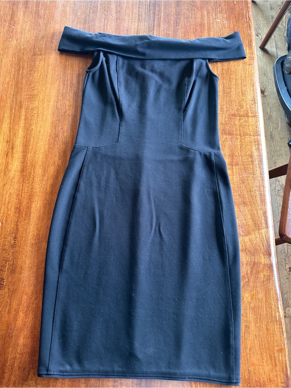 Halston Heritage Black Off-Shoulder Sheath Dress